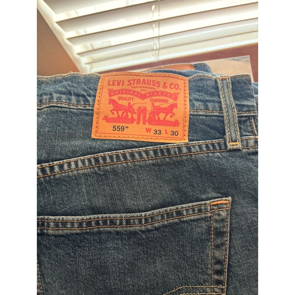 Levi’s 559 Men’s Relaxed Straight Stretch Jeans W33 L30 Medium Wash Blue Denim
